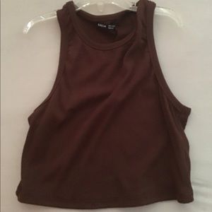 NWOT brown crop top